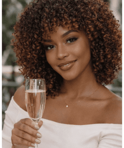 Natural Big Afro Kinky Curl Wig with Bangs | Soft & Lightweight Synthetic Wig