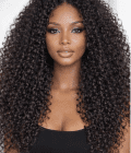 5x5 deep wave lace front wig with natural hairline, glueless human hair curly wig