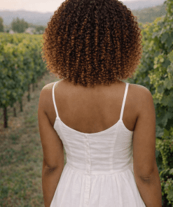 Kinky Curly Ombre Brown Pixie Cut Bob – 100% Human Hair Wig