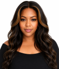 Body Wave Dark Brown Highlights Glueless Wig | HD Lace Human Hair (Pre-Plucked, Pre-Cut, Ready-to-Wear)