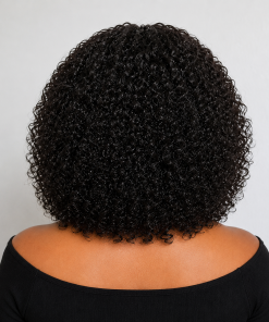 Curly Water Wave Bob Wig with Bangs Human Hair | 10 Inch Glueless Short Curly Wig for Natural Everyday Wear
