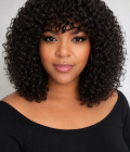 Curly Water Wave Bob Wig with Bangs Human Hair | 10 Inch Glueless Short Curly Wig for Natural Everyday Wear