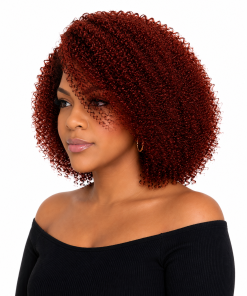 Burgundy Curly Full Cap Human Hair Wig – Soft Defined Curls | Natural Look for Black Women