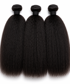 Kinky Straight Virgin Remy Human Hair Bundles | 100% Virgin Brazilian Hair | Natural Blowout Texture