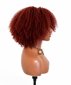 Burgundy Curly Full Cap Human Hair Wig – Soft Defined Curls | Natural Look for Black Women