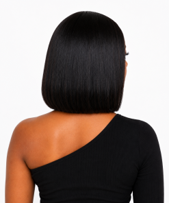 8" inch Yaki Straight Bob Human Hair Drawstring Wig – Glueless Natural Hairline Lace Wig