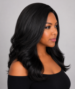 Synthetic Kinky Straight Glueless Wig | Soft Natural Swiss Lace Front Wig | Beginner Friendly Ready to Wear Wig | Everyday Black Women Wig