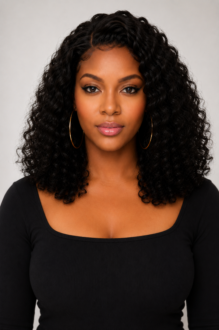 Water Wave Curly Glueless HD Lace Wig – Ready-to-Wear Bob